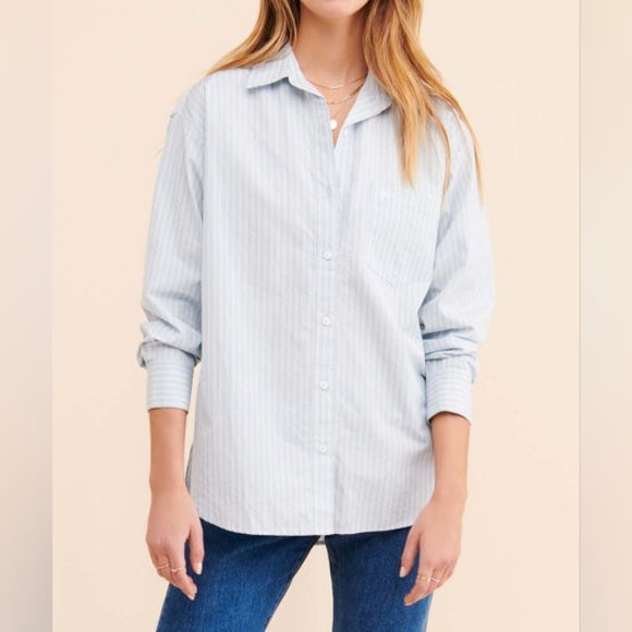 Levi's Women's Sky Blue "The Dad" Button-Up Shirt - Picture 1 of 7